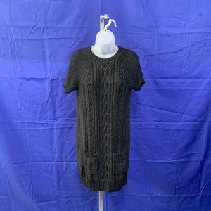 Feelib Charcoal Gray Short Sleeve Sweater Dress M